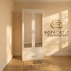 2 Door White Color Wardrobe