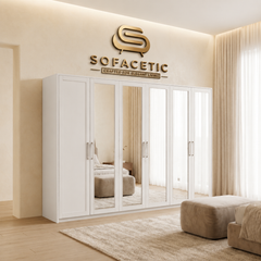 6 Door white color Wardrobe