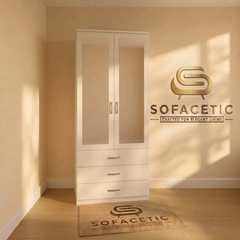 2 Door White Color Wardrobe